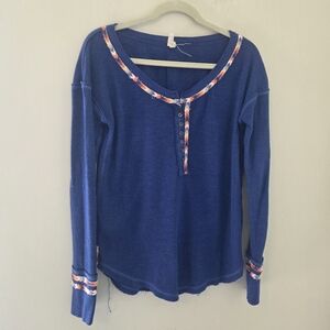 We The Free Royal Blue Rainbow Henley